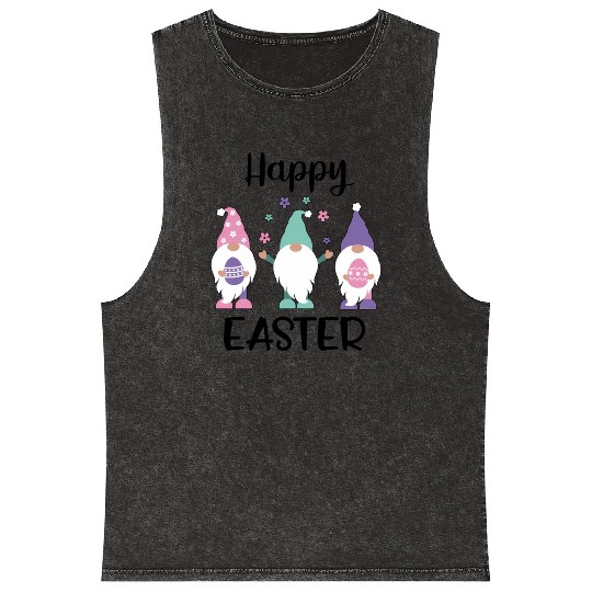 Happy Easter 2020 Gnome Egg Hunt Mineral Wash Tank Tops