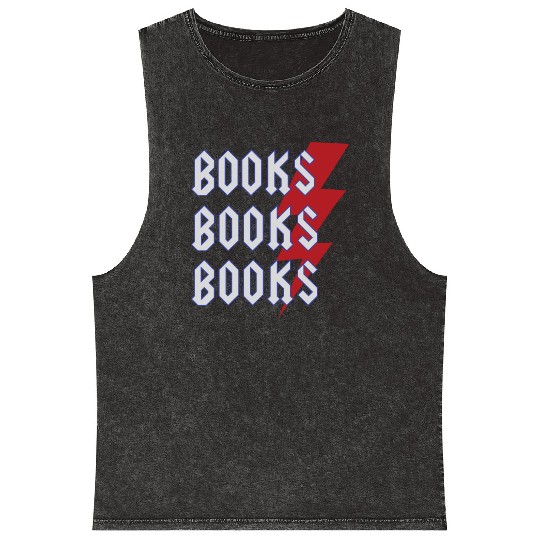 Reading Teacher Cool Books Thunderbolt Men Women Mineral Wash Tank Tops