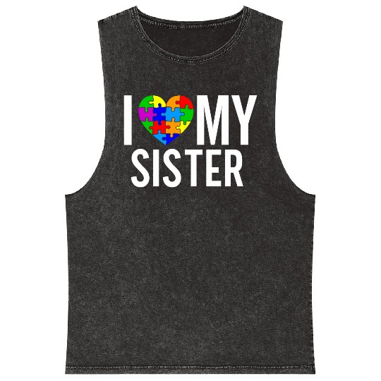 I Love My Sister Mineral Wash Tank Tops