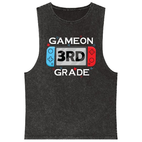 Back To School Game On 3rd Grade Funny Gamer Kid Mineral Wash Tank Tops
