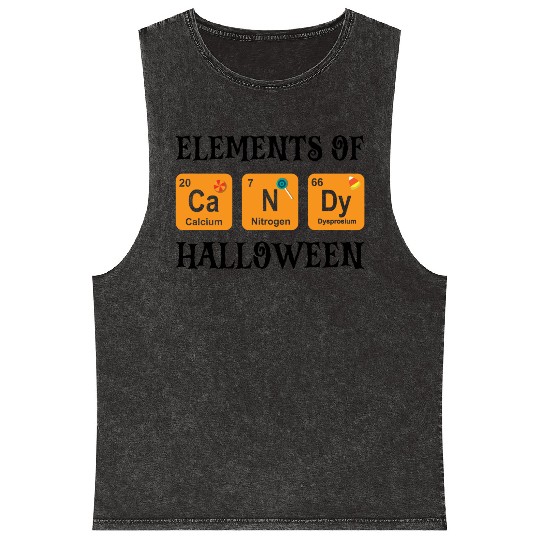 Halloween Candy Sweets Chemistry Elements Of Mineral Wash Tank Tops