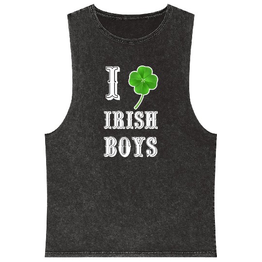 Shiny Saint Patrick s Day Shamrock Rhinestone Mineral Wash Tank Tops