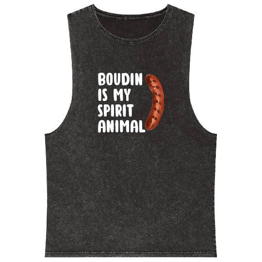 Boudin is My Spirit Animal, Funny Louisiana Cajun Mineral Wash Tank Tops