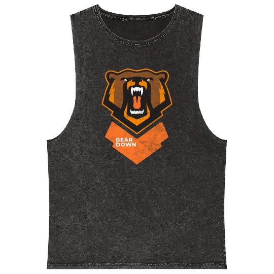 Fierce Modern Bear Down Party Tailgate Sunday Mineral Wash Tank Tops