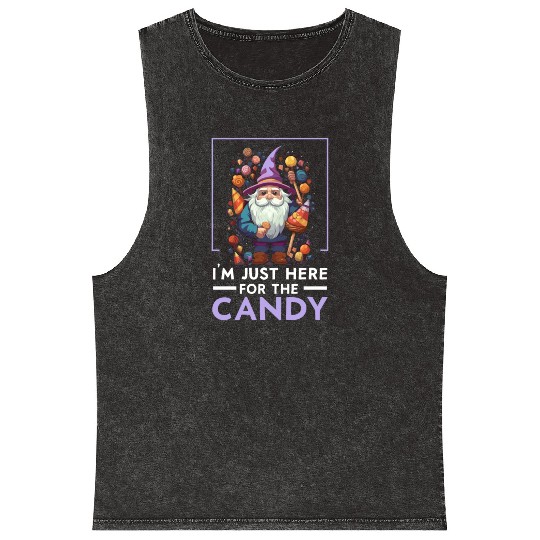 Garden Gnome Halloween Trick Or Treat Gardener Mineral Wash Tank Tops