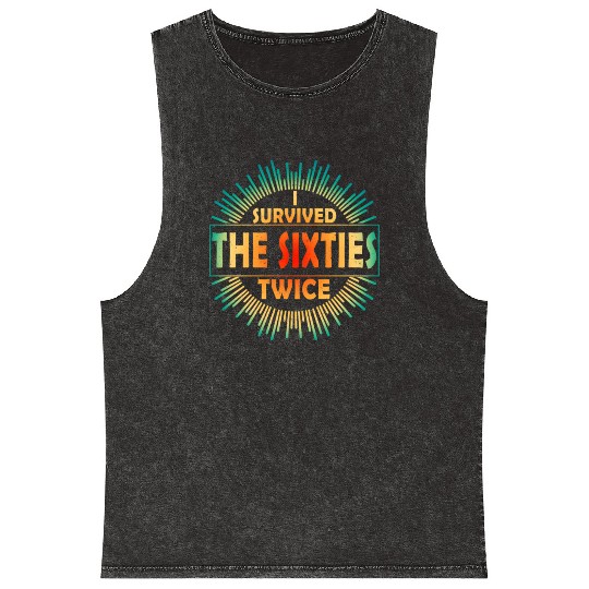 I Survived The Sixties 60S Twice Mineral Wash Tank Tops