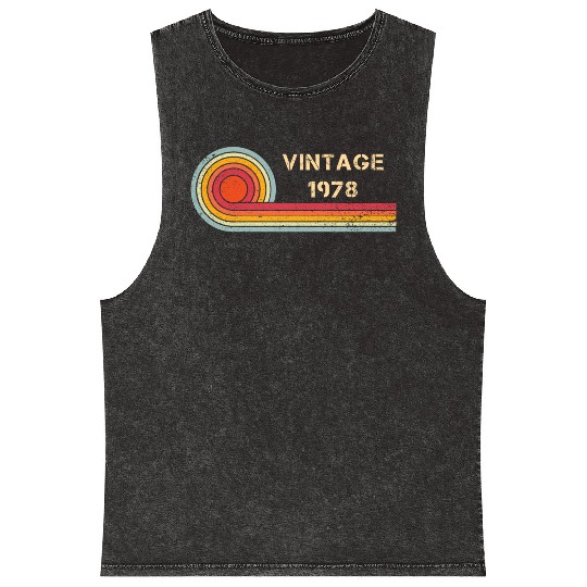 Vintage 1978 birthday retro design Mineral Wash Tank Tops