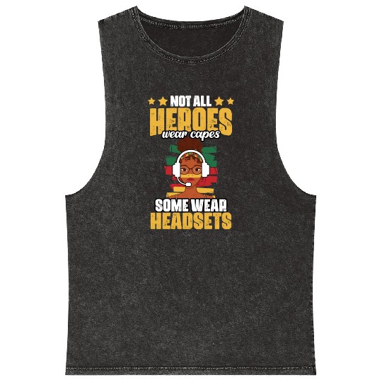 Not All Heroes Wear Capes Awesome Melanated Mineral Wash Tank Tops
