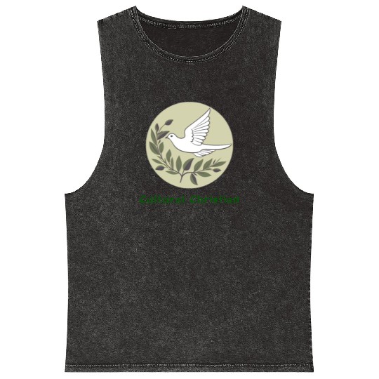 Cultural Christian Dove Of Peace Mineral Wash Tank Tops