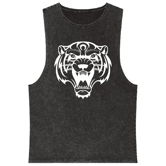 Cute tiger design Mineral Wash Tank Tops
