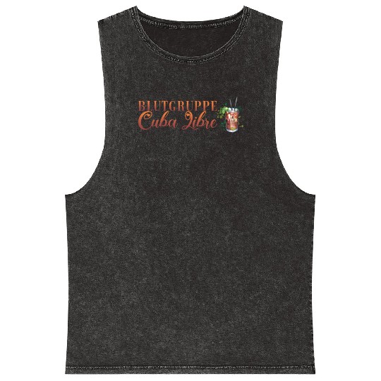 Blutgruppe Cuba Libre Cocktail Bartender Mineral Wash Tank Tops