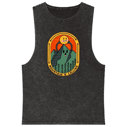 Mountain Is Calling Mineral Wash Tank Tops