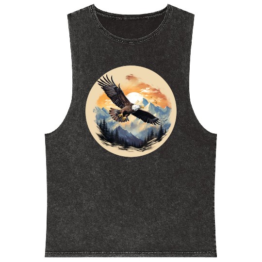Bald Eagle as America's Symbol Mineral Wash Tank Tops
