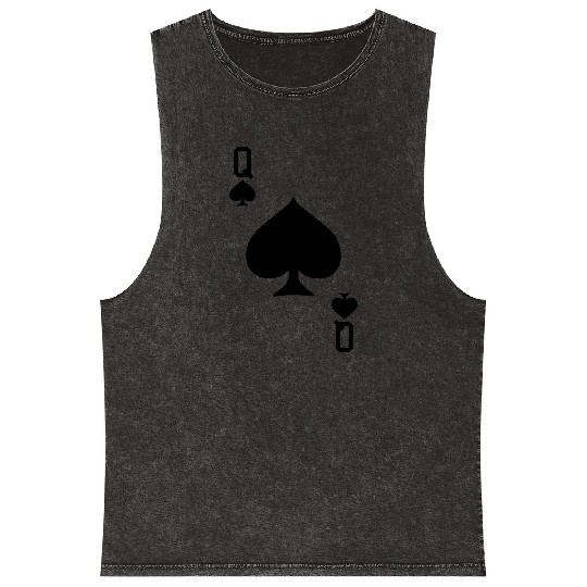 Queen Of Spades - Playing Card Easy Halloween Game Mineral Wash Tank Tops