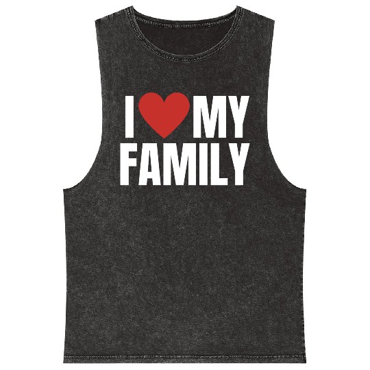 I Love My Family Gathering Reunion Celebration Mineral Wash Tank Tops