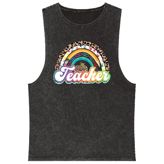 Teacher Life Rainbow Teacher S For Women Best Mineral Wash Tank Tops