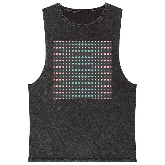 Vintage Polka Dots Pattern Design Mineral Wash Tank Tops