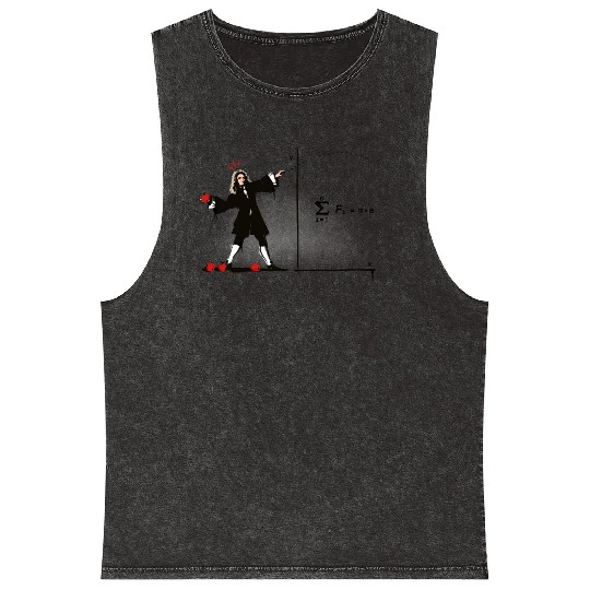 Newton Bombs Funny Physics Science Banksy Street Mineral Wash Tank Tops