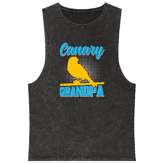 Grandpa Bird lover Canary Grandpa Canaries Mineral Wash Tank Tops