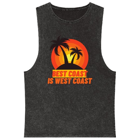 Best Coast Is West Coast Mineral Wash Tank Tops