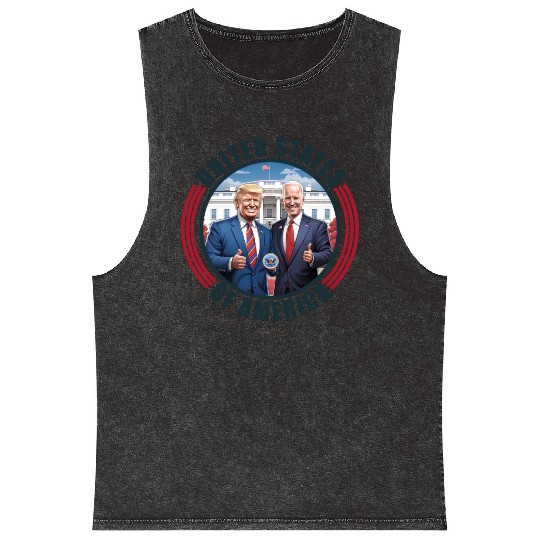 President USA Donald Trump Joe Biden Mineral Wash Tank Tops
