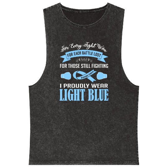 I Proudly Wear Light Blue Prostate Cancer Mineral Wash Tank Tops