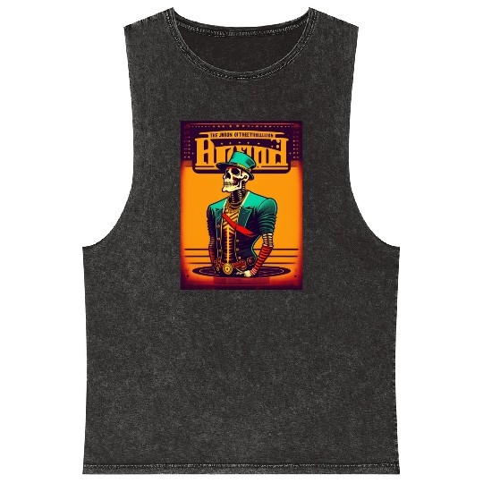 Run skull punk rock Mineral Wash Tank Tops