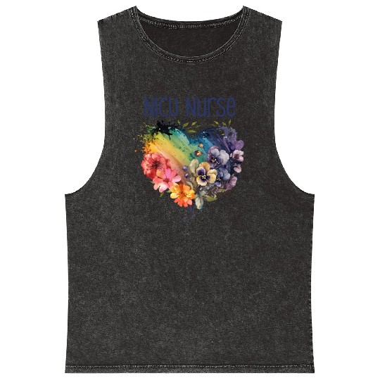 Caring Nicu Nurse Mineral Wash Tank Tops