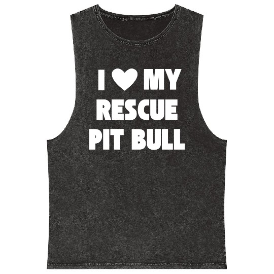 I Love My Rescue Pit Bull | Pitbull Advocacy Mineral Wash Tank Tops
