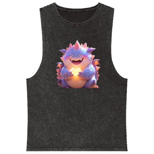 Baby-purple-Heart-dragon-Q Mineral Wash Tank Tops