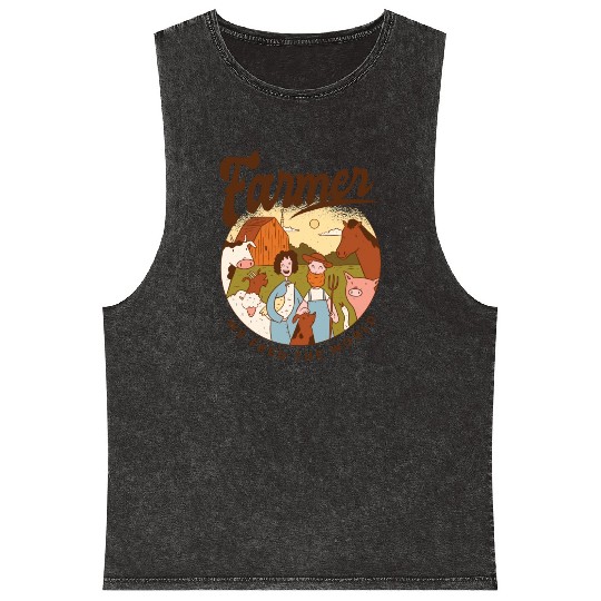 Farmer We Feed The World Mineral Wash Tank Tops