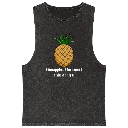 Pineapple The Sweet Side Of Life Mineral Wash Tank Tops