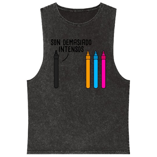 Son Demasiado Intensos Spanish Puns Collection Mineral Wash Tank Tops