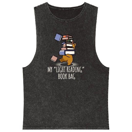 My Light Reading Book Funny Tote Bag Mineral Wash Tank Tops