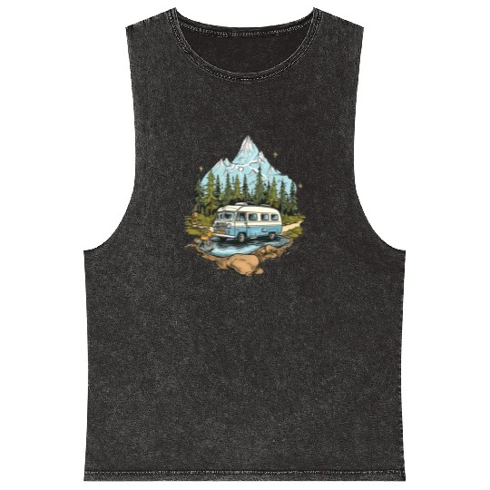 camping, nature, independent, gift Mineral Wash Tank Tops