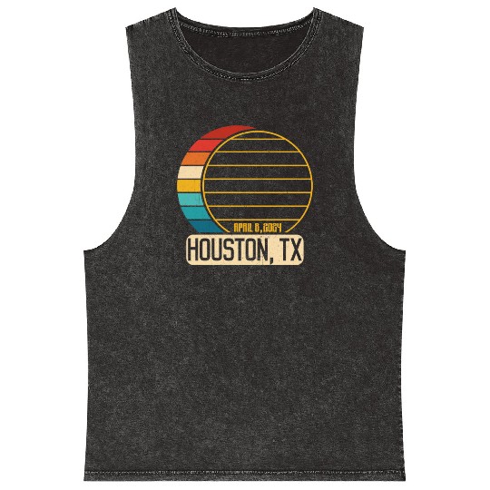 Total Solar Eclipse Texas Houston April 28 2024Hou Mineral Wash Tank Tops