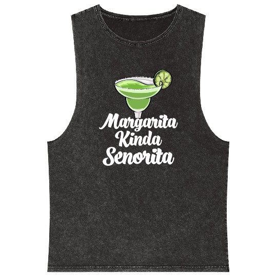 Margarita Kinda Senorita Mineral Wash Tank Tops