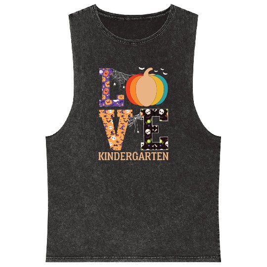 Love Pumpkin Candy Corn Halloween Love Costume Men Mineral Wash Tank Tops