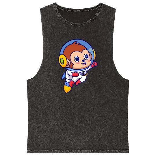 Flying Monkey Astronaut Mineral Wash Tank Tops