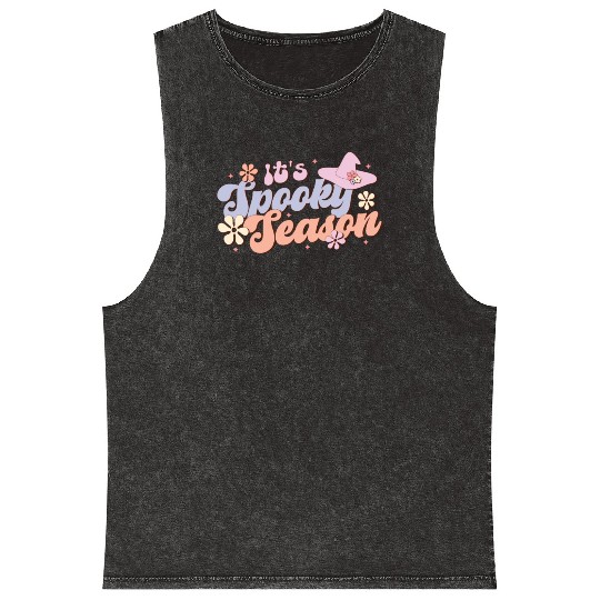 It's Spooky Season, Happy Halloween Day Mineral Wash Tank Tops