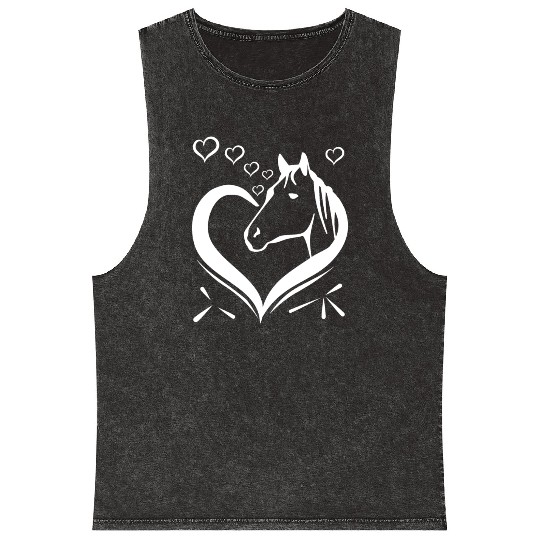 Cute horse heart for horseowner Mineral Wash Tank Tops