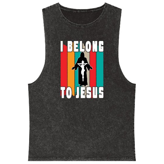 I Belong To Jesus Love Jesus Christian Christmas Mineral Wash Tank Tops