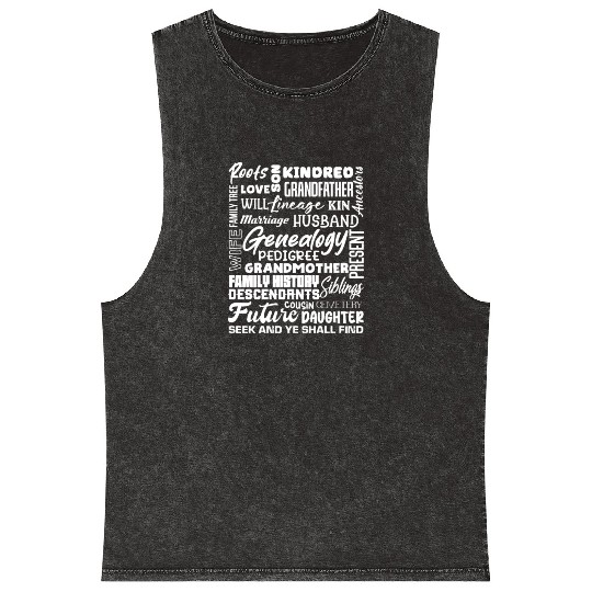 Genealogy Roots Family History Descendants Mineral Wash Tank Tops