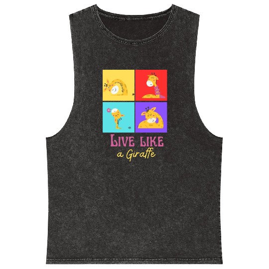 live like a giraffe Mineral Wash Tank Tops