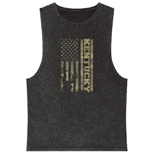 Kentucky Deer Hunter Mineral Wash Tank Tops