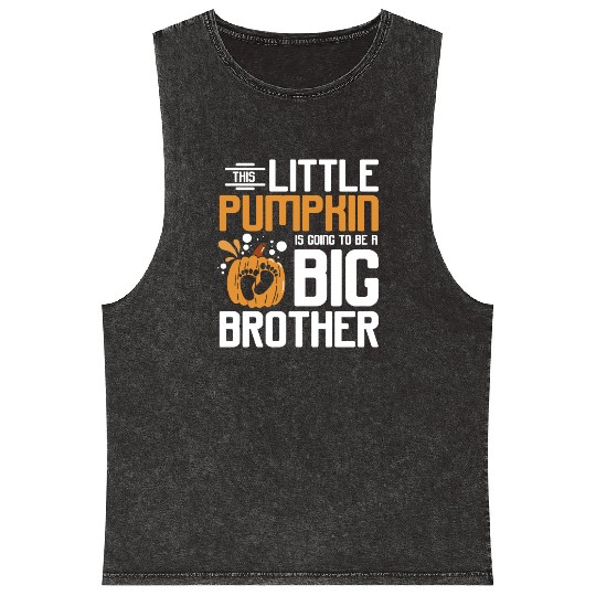 Pregnancy Thanksgiving pumpkin big brother Mineral Wash Tank Tops