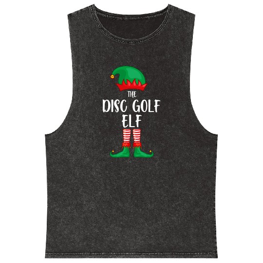 Disc Golf Elf Christmas Party Matching Family Grou Mineral Wash Tank Tops