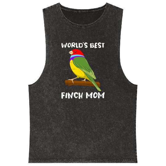 World´s Best Finches Mom Bird Lover Zebra Finch Mineral Wash Tank Tops