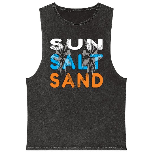 Sun,Salt, and Sand Beach Life Mineral Wash Tank Tops