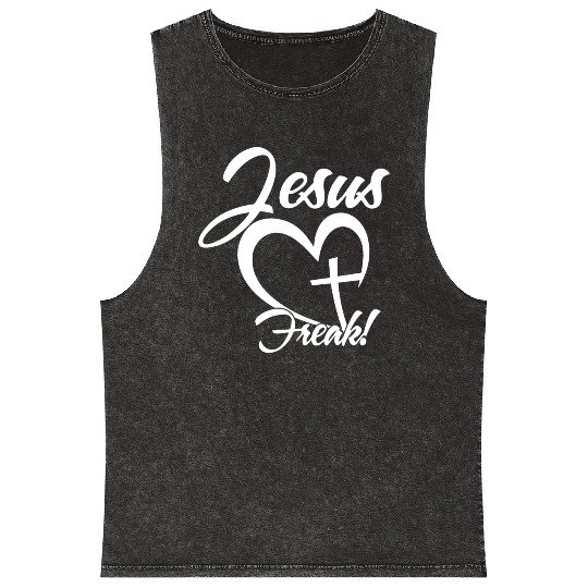 Jesus Freak Love Jesus Christian Christmas Mineral Wash Tank Tops